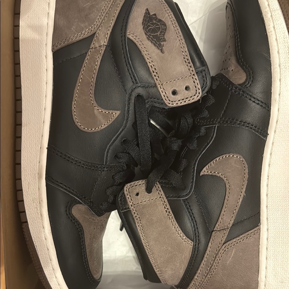 Nike Black and Brown High-Top Sneakers with Suede Accents